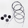 Black Fixed Cables with Silver connectors KnitPro 20см