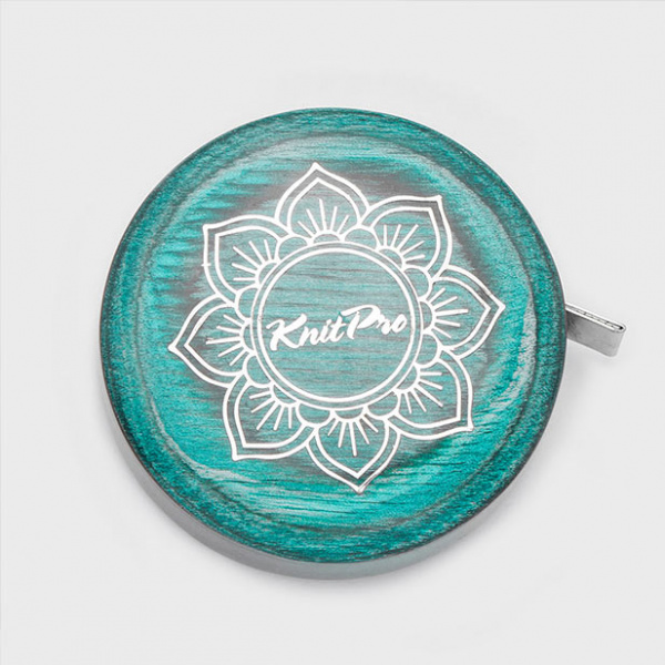 The Teal Retractable Wooden Tape Measure