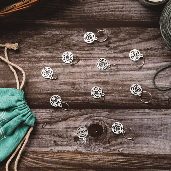 Sterling Silver Plated Chakra Stitch Markers