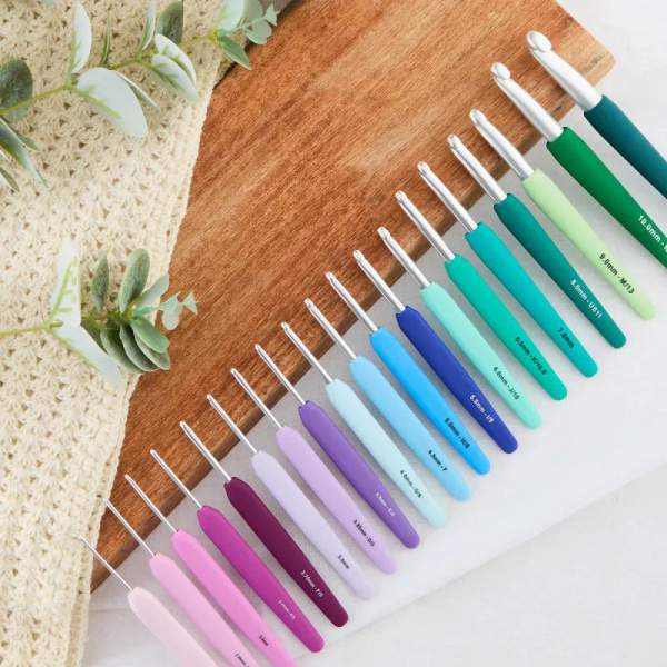 Single Ended Crochet Hook Waves Silver 5,5мм