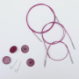 Purple 360° Swivel Cables with silver connectors KnitPro 56см
