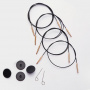 Black 360° Swivel Cables with Matt GOLD connectors KnitPro 30см