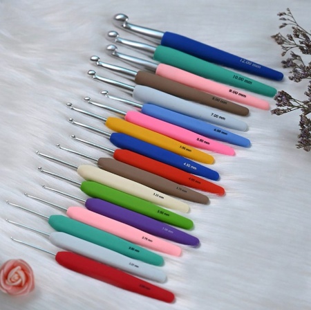 Single Ended Crochet Hook Waves Silver 7мм