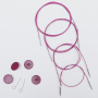 Purple Fixed Cables with Silver connectors KnitPro 20см